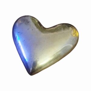 Vintage Solid Brass Puffy Heart Paperweight